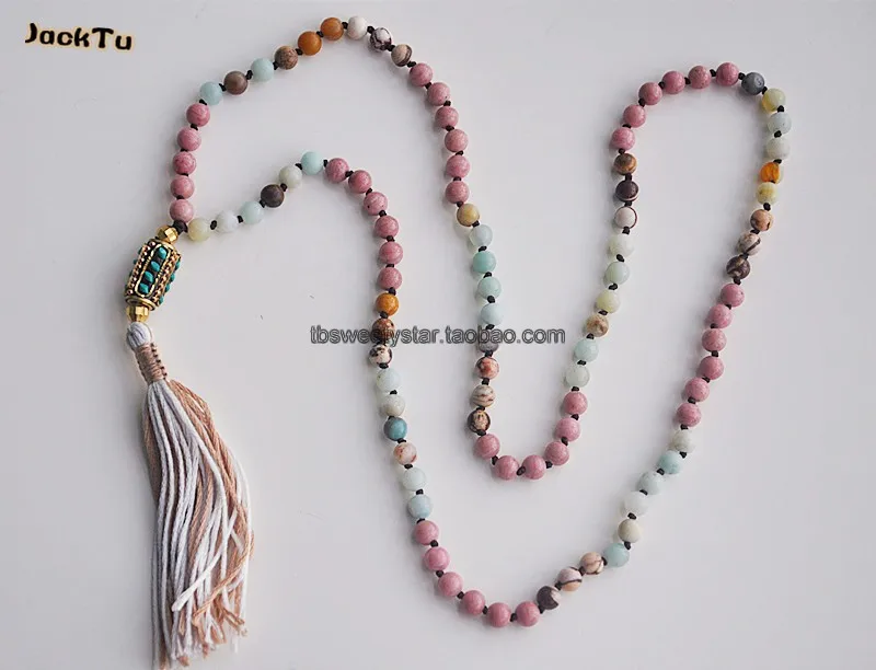 Mixed 6MM Natural Stone Long Tassel Necklace Classic Nepal Bead Unique bohemian necklace
Mixed 6MM Natural Stone Long Tassel Necklace Classic Nepal Bead Unique bohemian necklace