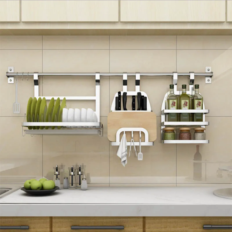 NEW SUS 304 Stainless Steel Kitchen Rack DIY Wall Kitchen Shelf, Kitchen Holder Organizer Dish Pot Spice Knife Spoon Rack
NEW SUS 304 Stainless Steel Kitchen Rack DIY Wall Kitchen Shelf, Kitchen Holder Organizer Dish Pot Spice Knife Spoon Rack
