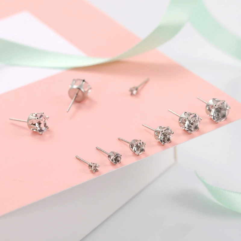 6Pairs 3-8mm Stainless Steel Rhinestone Ear Studs Earring Men Women Pierced Cubic Round Zircon Earrings Jewelry Stud Earrings
6Pairs 3-8mm Stainless Steel Rhinestone Ear Studs Earring Men Women Pierced Cubic Round Zircon Earrings Jewelry Stud Earrings