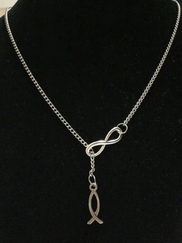 New50cm Chain Summer style Fashion Jewelry Vintage lucky8&CHRISTIAN FISH SYMBOL Charms Pendant Statement Necklace GiftX28
New50cm Chain Summer style Fashion Jewelry Vintage lucky8&CHRISTIAN FISH SYMBOL Charms Pendant Statement Necklace GiftX28