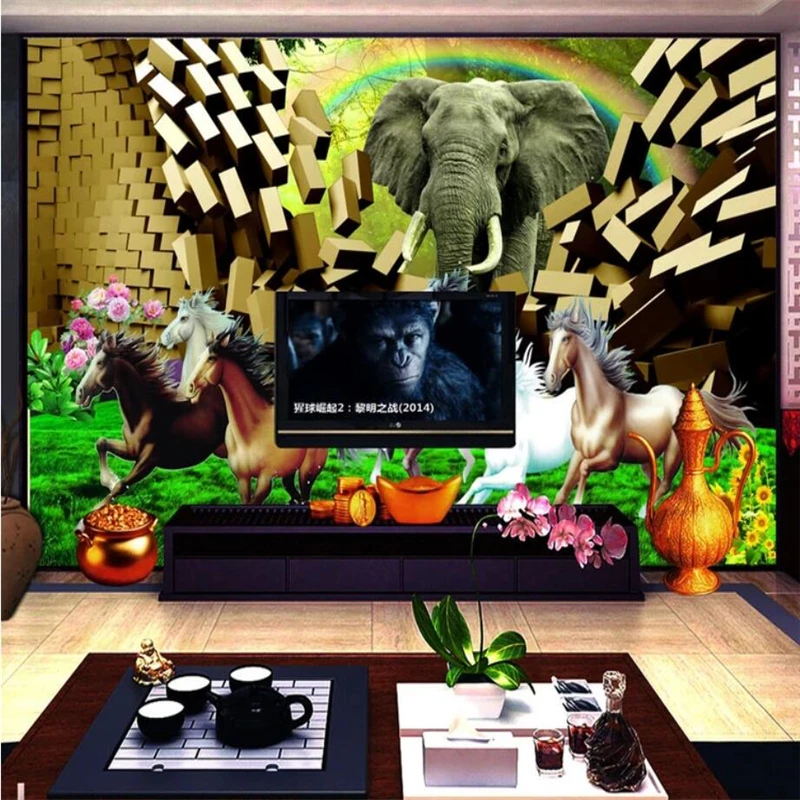 beibehang Custom 3d wallpaper elephant horse landscape mural sofa living room bedroom tv backdrop wall home decor painting
beibehang Custom 3d wallpaper elephant horse landscape mural sofa living room bedroom tv backdrop wall home decor painting