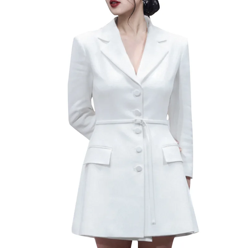 OL Long White Suit Coat Spring 2022 New European Style Vintage Fashion Lapel Slim Single Breasted Long Sleeve Women Tops L006
OL Long White Suit Coat Spring 2022 New European Style Vintage Fashion Lapel Slim Single Breasted Long Sleeve Women Tops L006