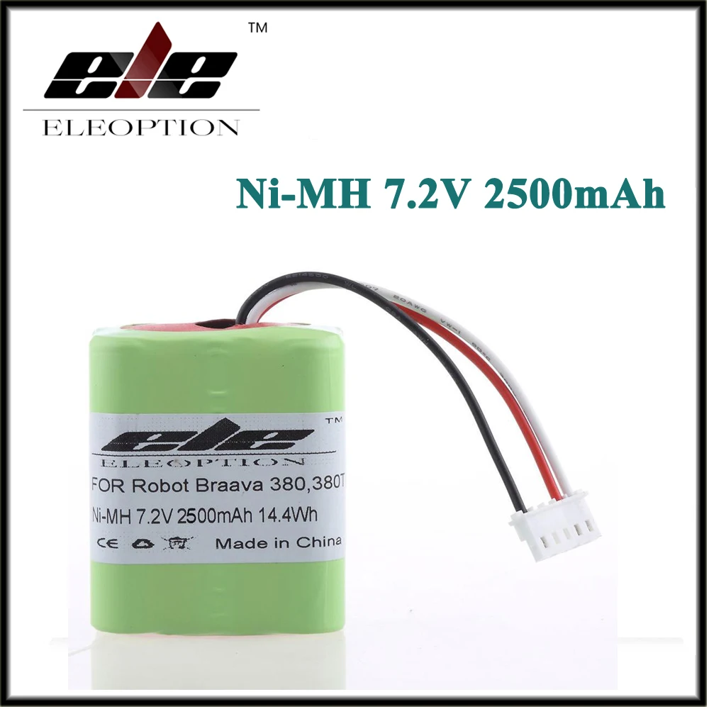Eleoption 2.5Ah 2500mAh Ni-MH 7.2V Rechargeable Battery for iRobot Roomba Braava 380 380T
Eleoption 2.5Ah 2500mAh Ni-MH 7.2V Rechargeable Battery for iRobot Roomba Braava 380 380T