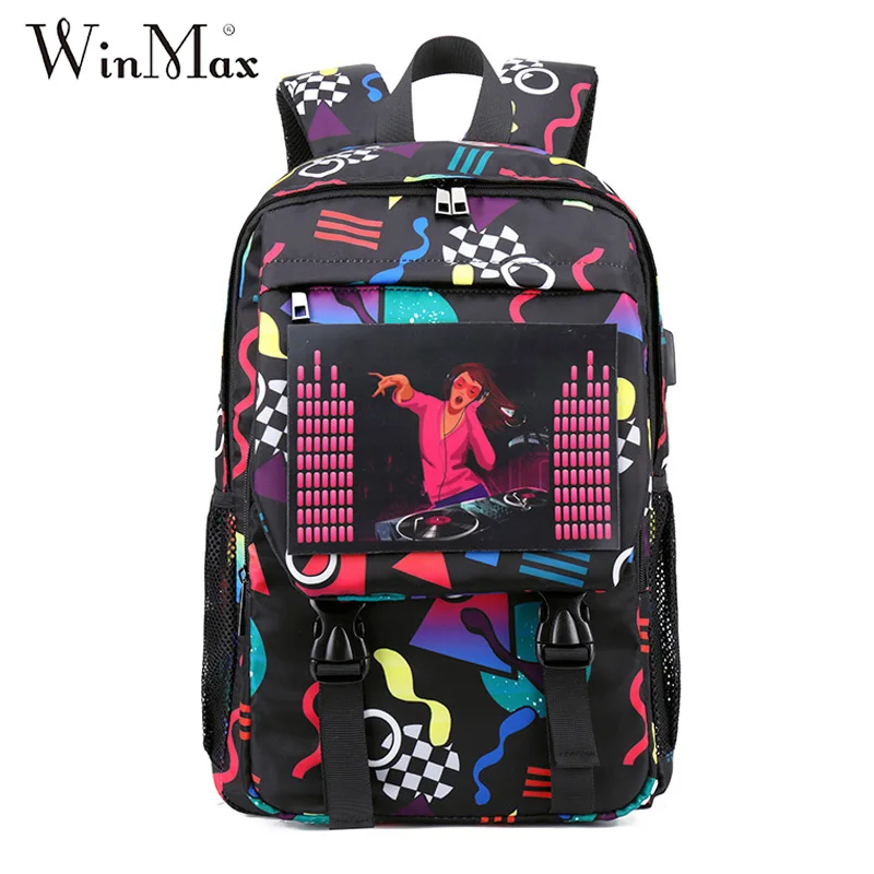 Colorful Voice Control Luminous Backpack USB Charging School Laptop Graffiti Knapsack Female Travel Daily Mochila Bolsas Unisex
Colorful Voice Control Luminous Backpack USB Charging School Laptop Graffiti Knapsack Female Travel Daily Mochila Bolsas Unisex