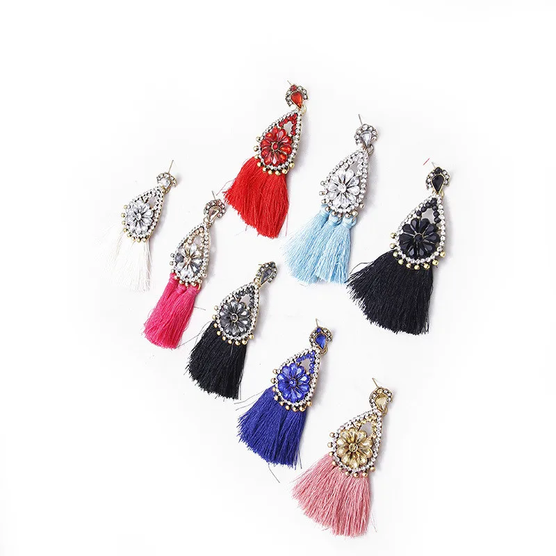 Fashion Long White Tassel Earrings for Women Party Flower Crystal Statement Earrings Bohemian Indian Jewelry
Fashion Long White Tassel Earrings for Women Party Flower Crystal Statement Earrings Bohemian Indian Jewelry