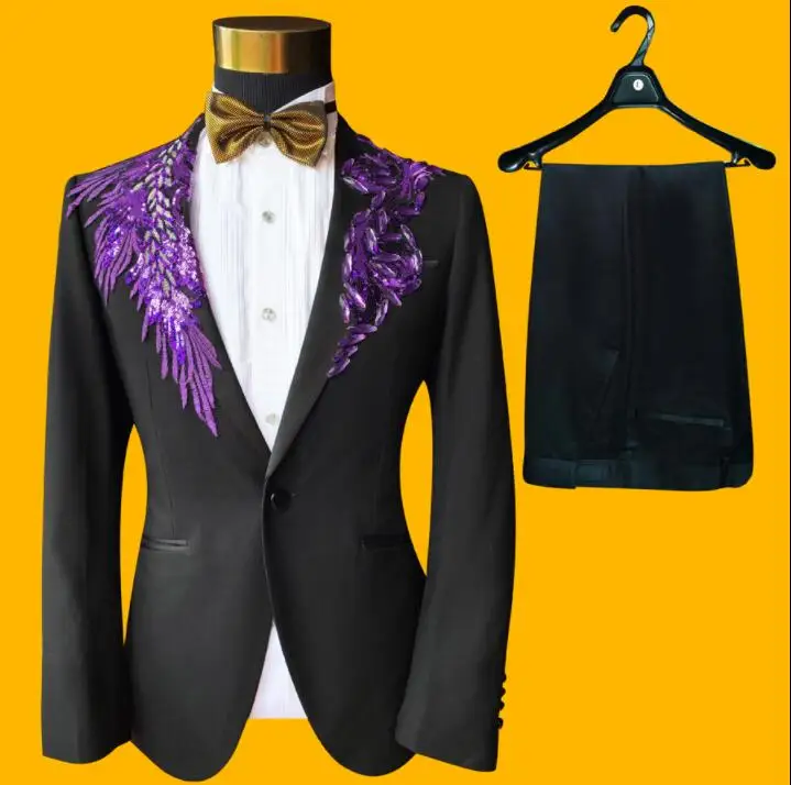 Blazer men groom suit black white red blue mens wedding suits costume singer star style dance stage clothing formal dress
Blazer men groom suit black white red blue mens wedding suits costume singer star style dance stage clothing formal dress