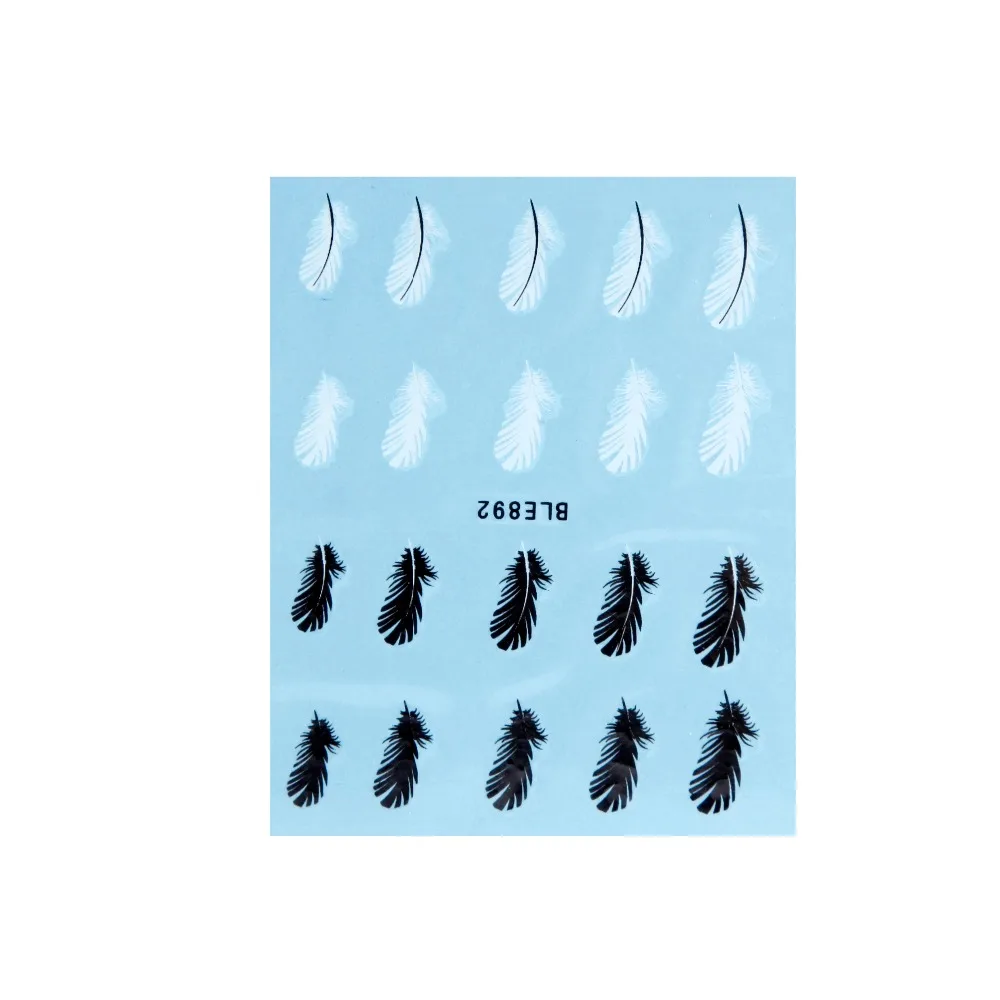 NEW 1 pcs Black & White Feather DIY Nail Art Decals Water Transfer Nail Art Stickers Wraps Foil Sticker manicure Decals Tip
NEW 1 pcs Black & White Feather DIY Nail Art Decals Water Transfer Nail Art Stickers Wraps Foil Sticker manicure Decals Tip