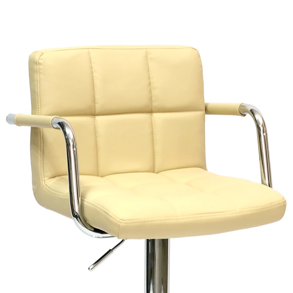 Барный стул Barneo N-69 94246 Kruger Arm бежевый | дизайнерский эко-кожа хром доставка до