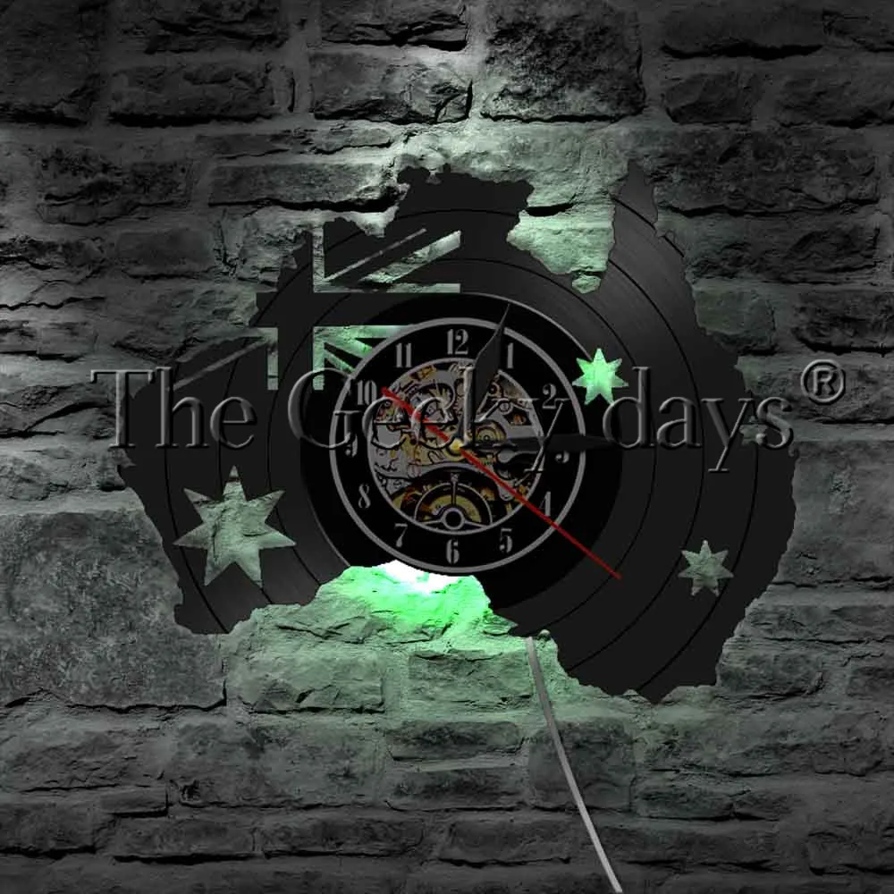 AU Map Of Australia Flag Vinyl Record Wall Clock Modern Design Home Decor Australia Patriotic LED Night Light Sleep Lamp
AU Map Of Australia Flag Vinyl Record Wall Clock Modern Design Home Decor Australia Patriotic LED Night Light Sleep Lamp