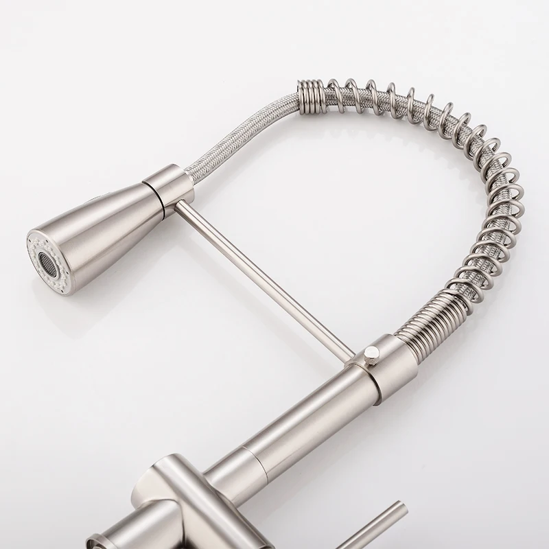 FLG Kitchen Faucets Brushed Nickel Faucets for Kitchen Sink Single Pull Down Spring Spout Mixers Tap Hot Cold Water Tap Crane
FLG Kitchen Faucets Brushed Nickel Faucets for Kitchen Sink Single Pull Down Spring Spout Mixers Tap Hot Cold Water Tap Crane