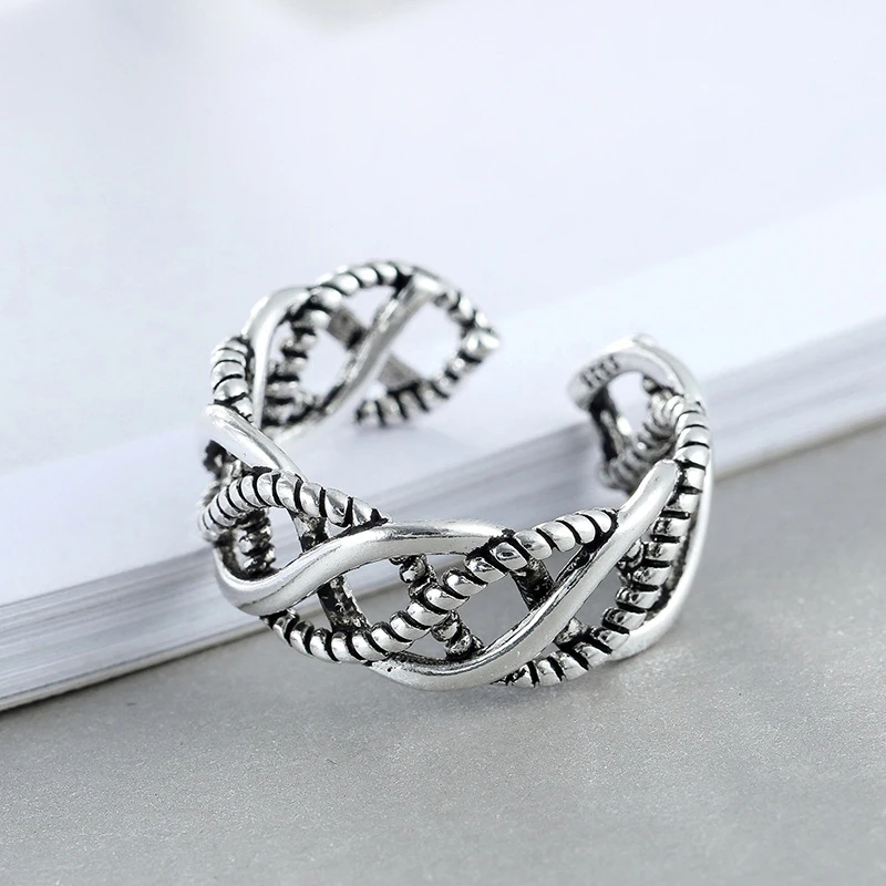 YAOLOGE 925 Sterling Silver Fashion Retro Hollow Weaving Couple Open Rings Men's and Women's Valentine's Day Jewelry
YAOLOGE 925 Sterling Silver Fashion Retro Hollow Weaving Couple Open Rings Men's and Women's Valentine's Day Jewelry