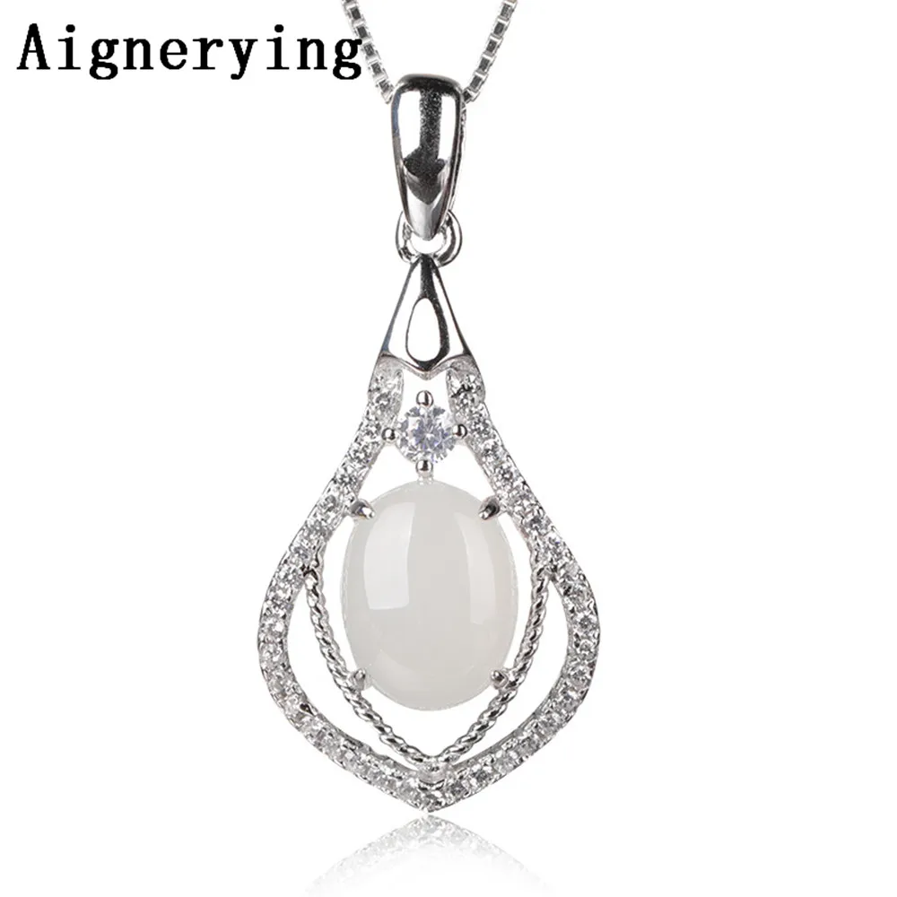 Certificate Fidelity 925 Silver Natural White jade pendants simple fine jewelry Zircon for women party Gift Box Necklace
Certificate Fidelity 925 Silver Natural White jade pendants simple fine jewelry Zircon for women party Gift Box Necklace