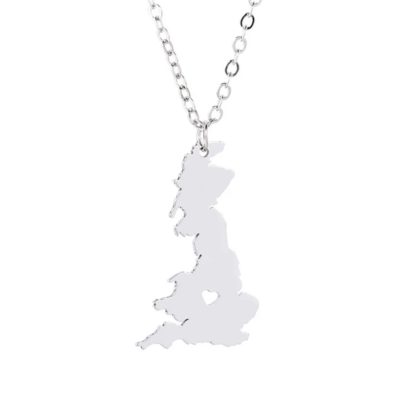 Stainless Steel United Kingdom Map Necklace High Quality United Kingdom Map Heart Pendant Necklace Women Map Jewellery Gift
Stainless Steel United Kingdom Map Necklace High Quality United Kingdom Map Heart Pendant Necklace Women Map Jewellery Gift