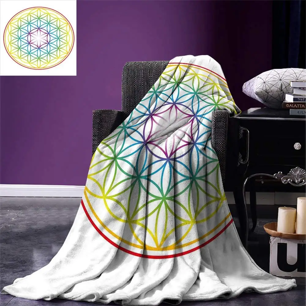 Colorful Throw Blanket Flower of Life Pattern Radiant Colors Cosmic Dimension Space Forms Artful Print Fleece Blanket for Bed
Colorful Throw Blanket Flower of Life Pattern Radiant Colors Cosmic Dimension Space Forms Artful Print Fleece Blanket for Bed