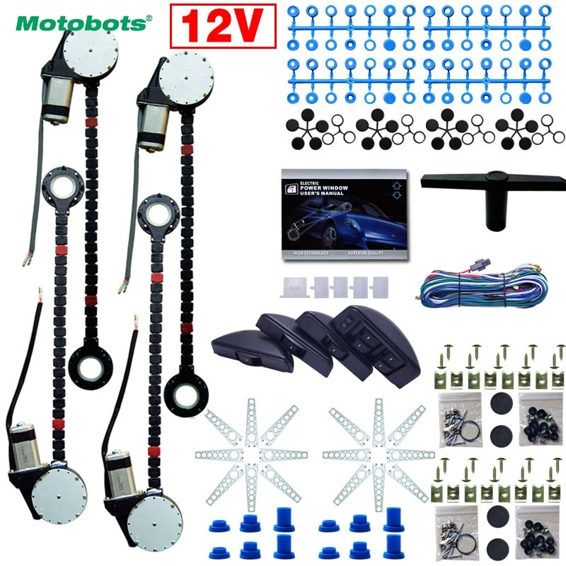 MOTOBOTS 1Set Universal Car/Auto 4 Doors Electronice Power Window kits 8pcs/Set Moon Swithces and Harnessb Cable DC12V
MOTOBOTS 1Set Universal Car/Auto 4 Doors Electronice Power Window kits 8pcs/Set Moon Swithces and Harnessb Cable DC12V