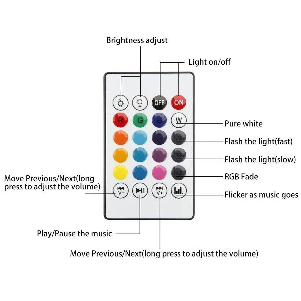 1Pc Smart 12W E27 LED RGB Light Bulb Wireless Bluetooth Speaker Music Audio Dimmable Light Lamp with 24 Keys Remote Control
1Pc Smart 12W E27 LED RGB Light Bulb Wireless Bluetooth Speaker Music Audio Dimmable Light Lamp with 24 Keys Remote Control