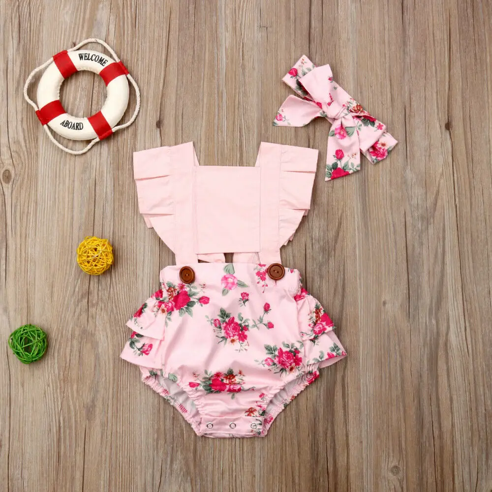 2019 Infant Baby Girl Cotton Floral Princess Romper+Headband Sunsuit Outfits New 2PCS Baby Girls Clothing
2019 Infant Baby Girl Cotton Floral Princess Romper+Headband Sunsuit Outfits New 2PCS Baby Girls Clothing