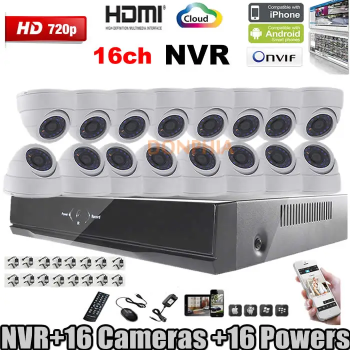 Новой Пьесы и Зажигания Главная Безопасности CCTV 16CH NVR Система 16 Канал 720 P Комплект
