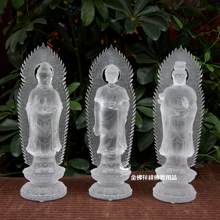 Glass Western Trinity glass Guanyin Buddha statues glazed glass Mahastamaprapta like Amitabha
Glass Western Trinity glass Guanyin Buddha statues glazed glass Mahastamaprapta like Amitabha