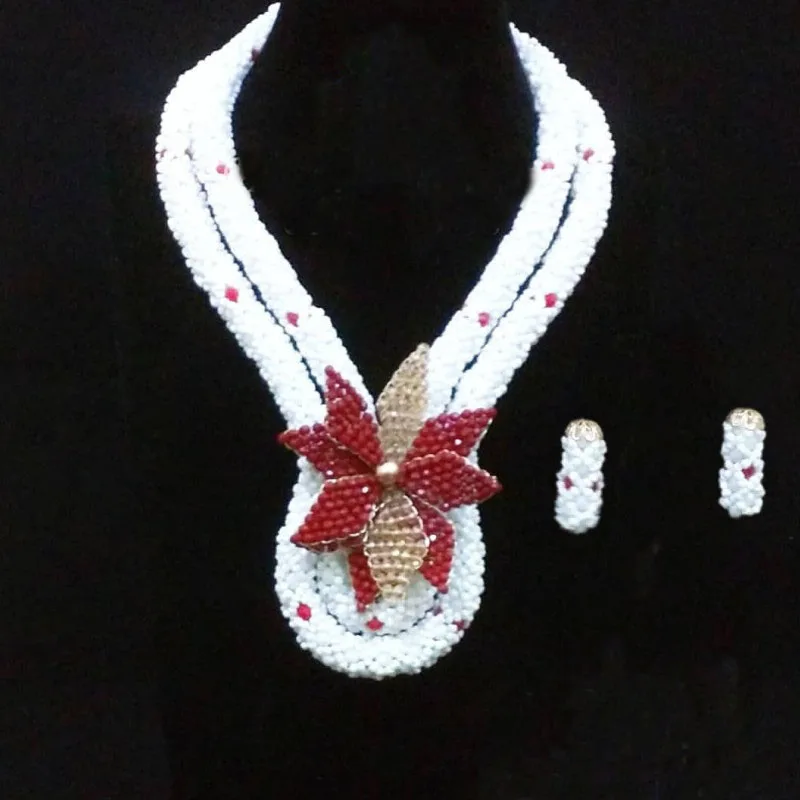 Dudo Jewelry Crystal Bridal Jewelry Set For African Nigerian Women Weddings White Necklace Set With Red and Gold Flower 2019 New
Dudo Jewelry Crystal Bridal Jewelry Set For African Nigerian Women Weddings White Necklace Set With Red and Gold Flower 2019 New