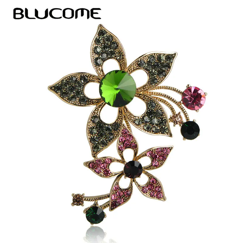 Blucome Vintage Style Green Crystal Flower Shape Brooch Women Girls Shirt Should Scarf Hats Accessories Gold Color Corsage Pins
Blucome Vintage Style Green Crystal Flower Shape Brooch Women Girls Shirt Should Scarf Hats Accessories Gold Color Corsage Pins