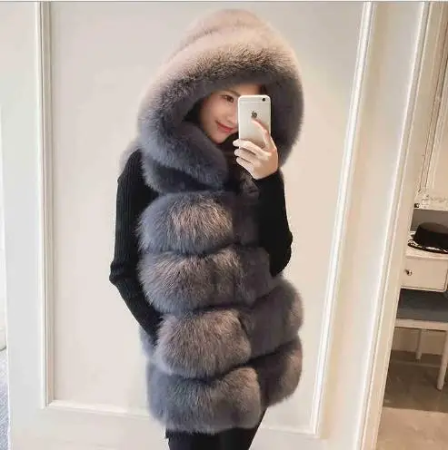 Clobee 2020 зимнее женское пальто из искусственного меха жилет меховые жилетки Femme