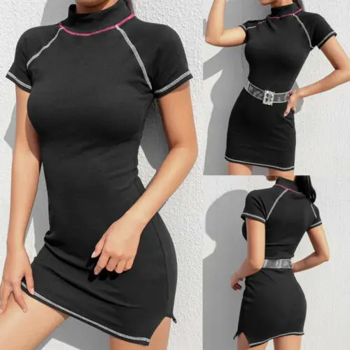 New Fashion Sexy Women Summer Short Sleeve Mini Dress High Neck Ladies Fashion Party Wear Fit Gown Mini Dress
New Fashion Sexy Women Summer Short Sleeve Mini Dress High Neck Ladies Fashion Party Wear Fit Gown Mini Dress