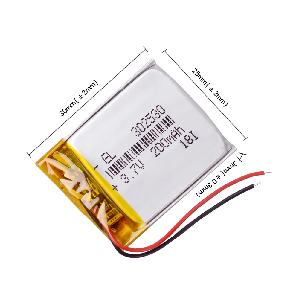 302530 3.7V 200mah Lithium polymer Battery for mp3 player keychain red scorpio premium st alarm navigator
302530 3.7V 200mah Lithium polymer Battery for mp3 player keychain red scorpio premium st alarm navigator