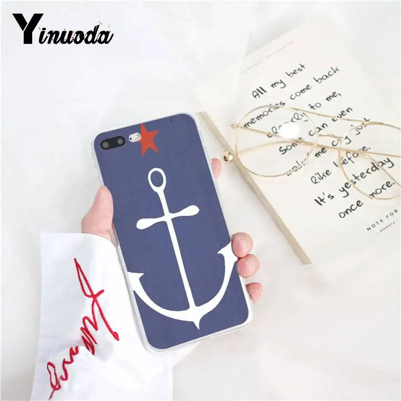 Yinuoda Retro Nautical Anchor Wood Boat Sea Pattern TPU Phone Case for iPhone 5 5Sx 6 7 7plus 8 8Plus X XS MAX XR 11 pro max |