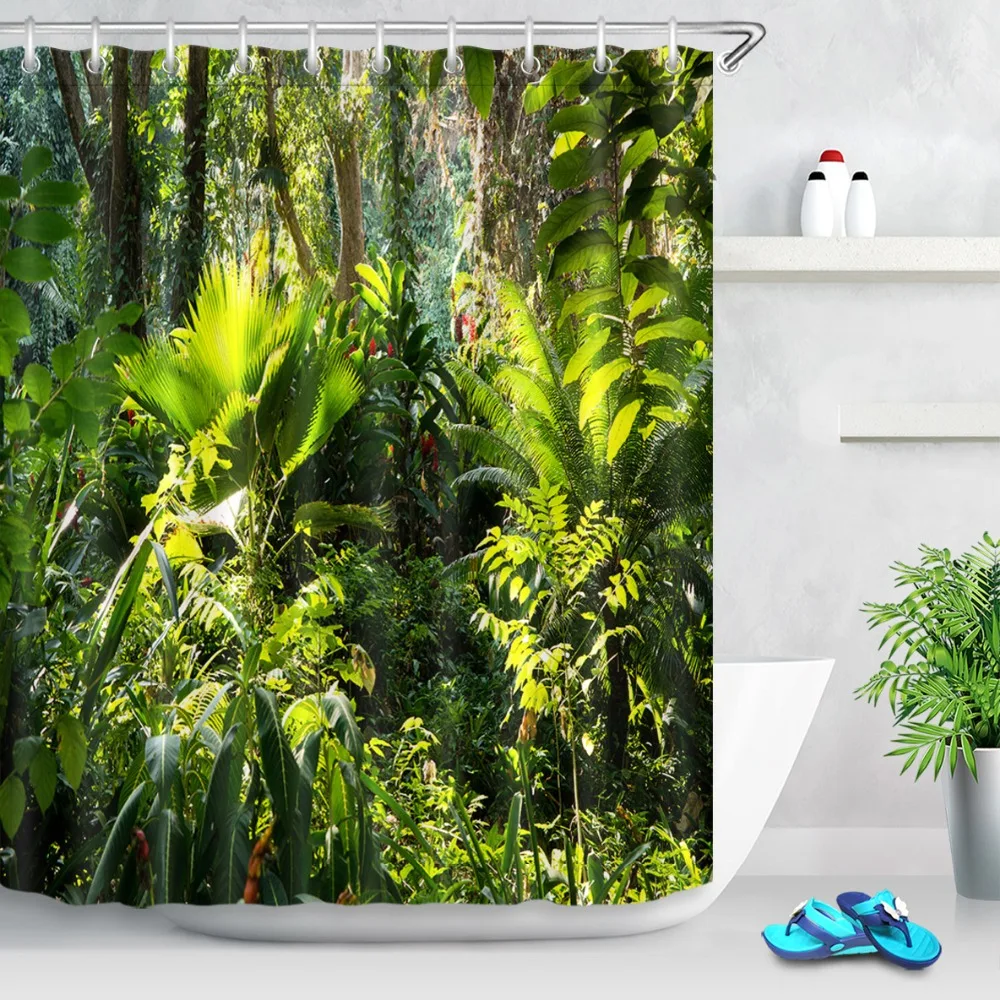 72'' Tropical Jungle Fragrant Foliage Green Shower Curtains Palms Tree Bathroom Curtain Fabric Polyester for Bathtub Decor
72'' Tropical Jungle Fragrant Foliage Green Shower Curtains Palms Tree Bathroom Curtain Fabric Polyester for Bathtub Decor