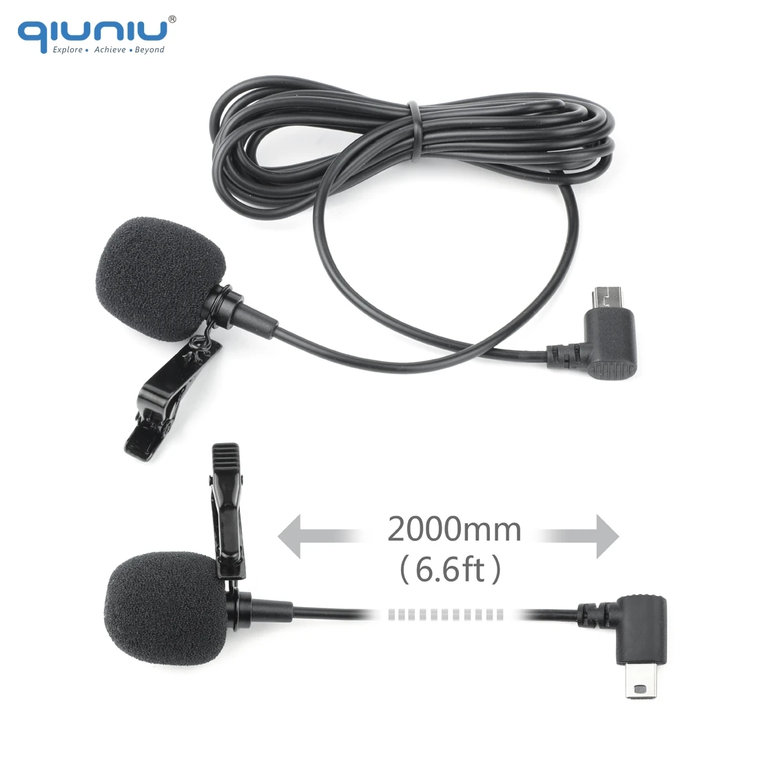 Внешний микрофон QIUNIU 2 м со стандартной рамкой защитный чехол накладка для GoPro Hero 3