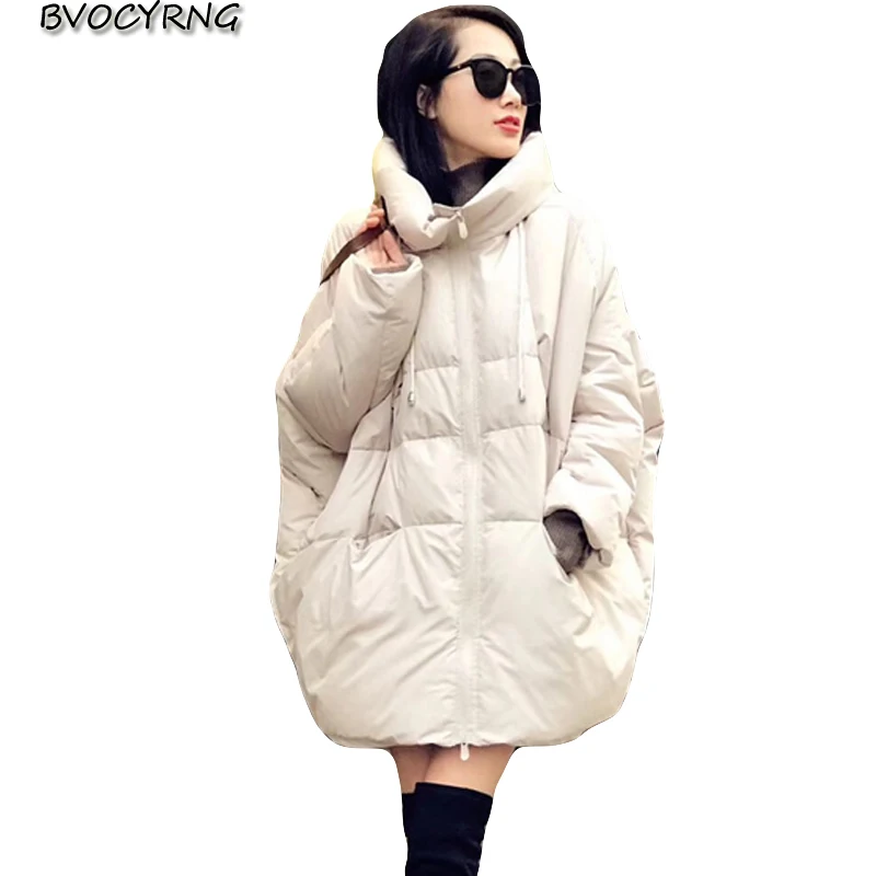 2018 European Winter New Hooded Loose Bread Clothing Women Fashion A word cloak Long Thick Down Jacket Coat Female Winter Tops
2018 European Winter New Hooded Loose Bread Clothing Women Fashion A word cloak Long Thick Down Jacket Coat Female Winter Tops