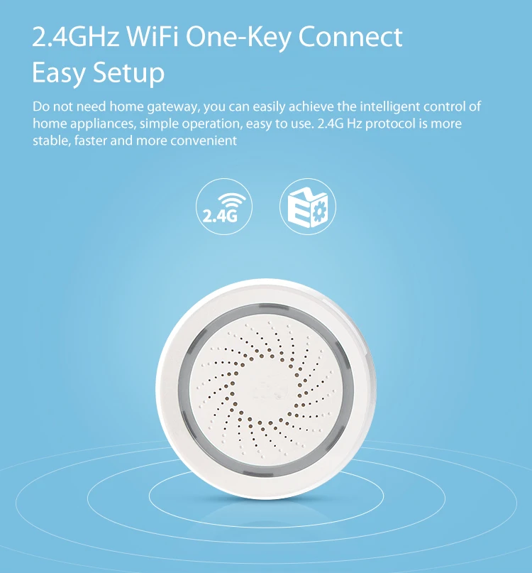 Приложение SmartYIBA WiFi USB сирена с поддержкой Amazom Alexa/Google Assistant/IFTTT 2 4G WIFI One-Key Connect Smart
