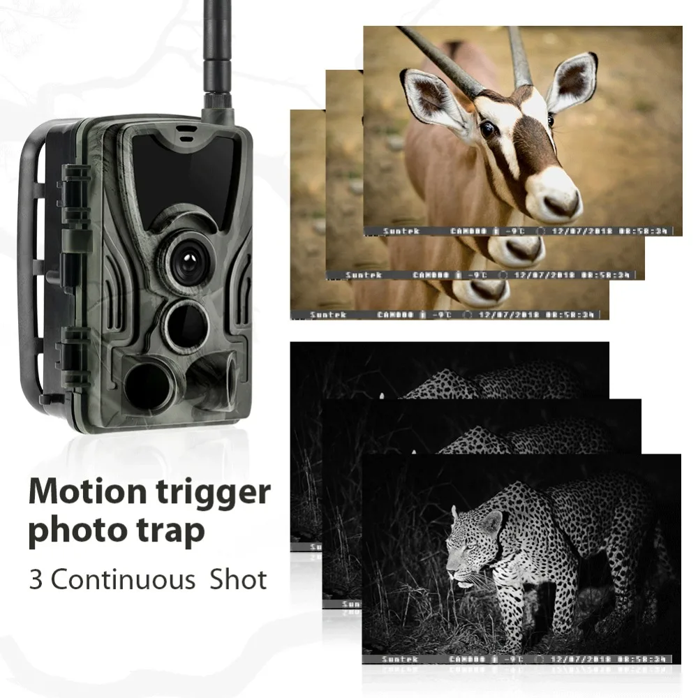 Cellular Hunting Trail Camera Wildlife Infrared 2G MMS SMTP Photo Trap Wireless Surveillance HC801M 20MP 1080P Night Vision
Cellular Hunting Trail Camera Wildlife Infrared 2G MMS SMTP Photo Trap Wireless Surveillance HC801M 20MP 1080P Night Vision