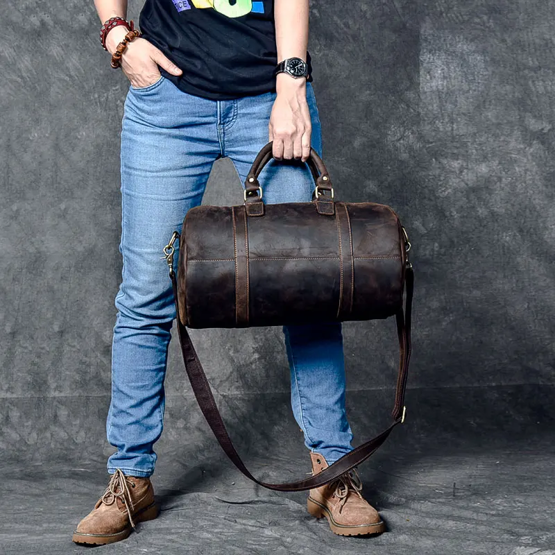 Водонепроницаемая дорожная сумка-тоут из натуральной кожи для мужчин и женщин, мессенджер через плечо в стиле ретро 
Водонепроницаемая дорожная сумка-тоут из натуральной кожи для мужчин и женщин, мессенджер через плечо в стиле ретро