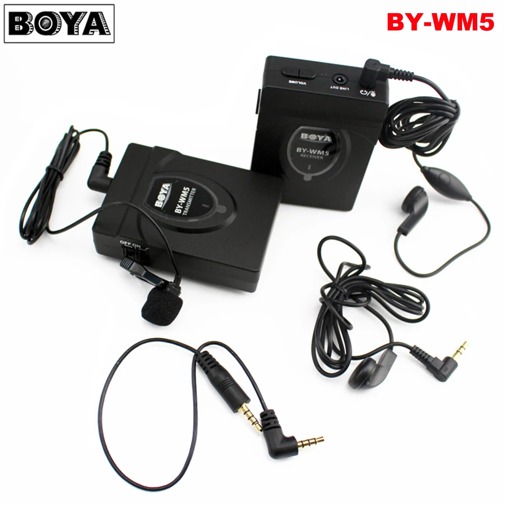 Беспроводная петличный микрофон BOYA BY-WM5 для цифровых зеркальных камер Canon Nikon Sony
Беспроводная петличный микрофон BOYA BY-WM5 для цифровых зеркальных камер Canon Nikon Sony