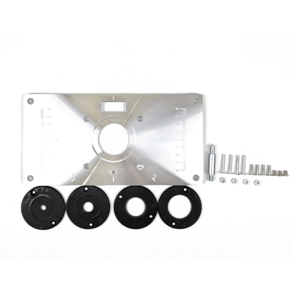 Router Table Insert Plate Woodworking Benches Aluminium Wood Router Trimmer Models Engraving Machine with 4 Rings Tools
Router Table Insert Plate Woodworking Benches Aluminium Wood Router Trimmer Models Engraving Machine with 4 Rings Tools