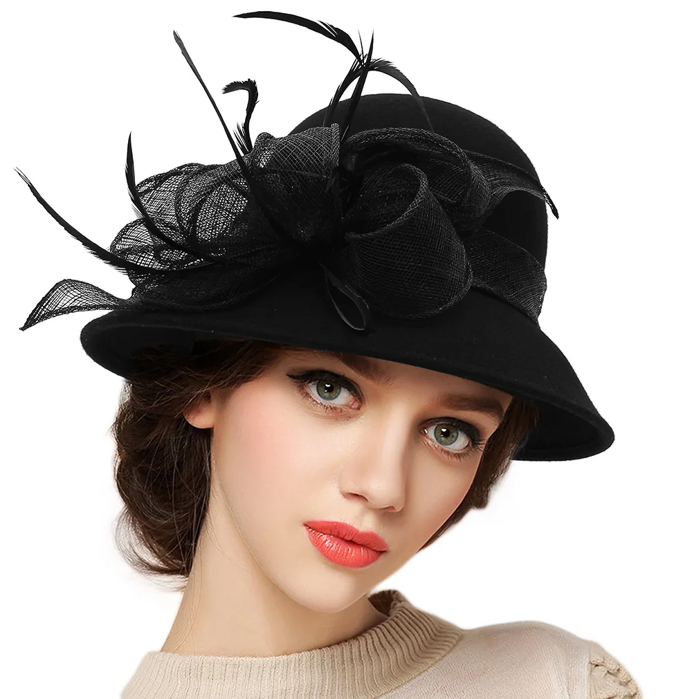 Lady Spring Vintage Fedoras Hat Women Wool Flax Flower Decoration Fedora Cap Female Church Party Elegant Retro Casual Hats H7225
Lady Spring Vintage Fedoras Hat Women Wool Flax Flower Decoration Fedora Cap Female Church Party Elegant Retro Casual Hats H7225