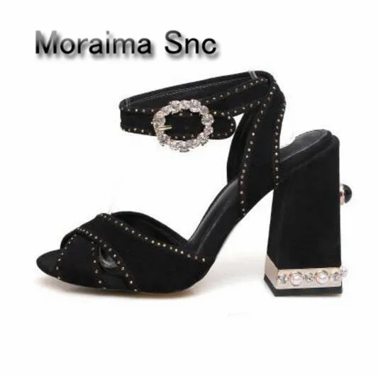 Moraima Snc Luxury brand women sandals crystal Vintage square heels high heels sandals summer pearl sandales femme plus size 43
Moraima Snc Luxury brand women sandals crystal Vintage square heels high heels sandals summer pearl sandales femme plus size 43