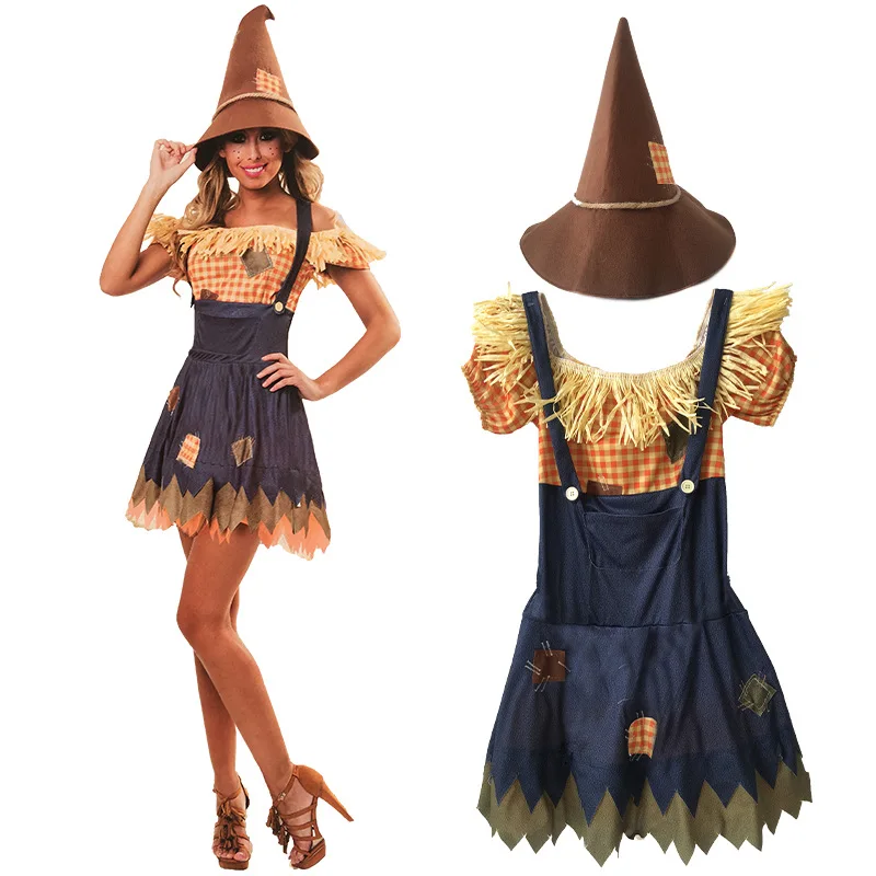 Annual Meeting Girls Christmas Party Halloween Scarecrow Costume Women witch skirt Cosplay Costume one-piece dress jackstraw
Annual Meeting Girls Christmas Party Halloween Scarecrow Costume Women witch skirt Cosplay Costume one-piece dress jackstraw