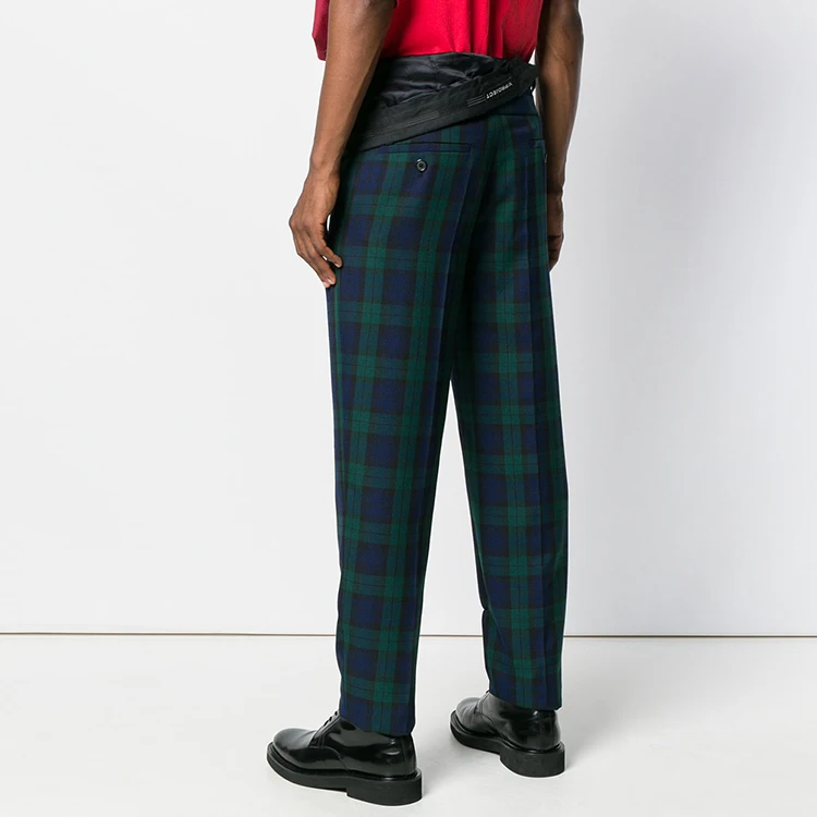 2019 Korean Fashion Irregular Waist Women Bottoms New Summer Spring Green Plaid Vintage Tide Female Pants Z472 | Женская одежда