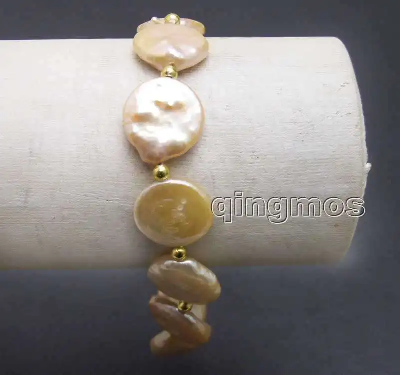 Big 14-15mm Pink Coin Round Natural Freshwater Pearl 7.5'' Bracelet-bra379 Wholesale/retail Free shipping
Big 14-15mm Pink Coin Round Natural Freshwater Pearl 7.5'' Bracelet-bra379 Wholesale/retail Free shipping