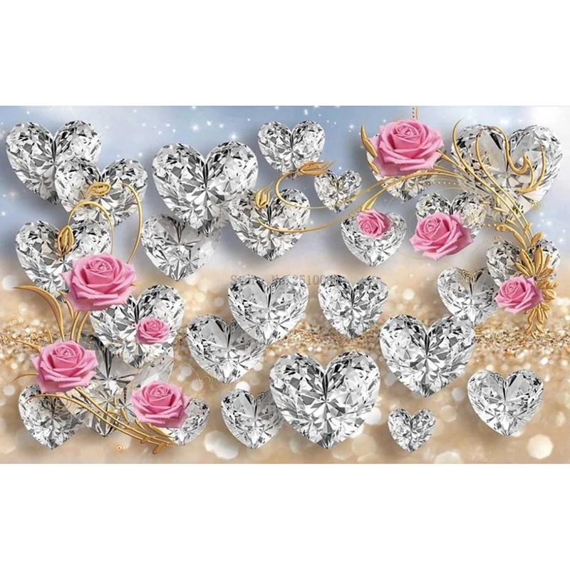 Алмазная вышивка в форме сердца с рисунком розы картины 5D сделай сам наборы для