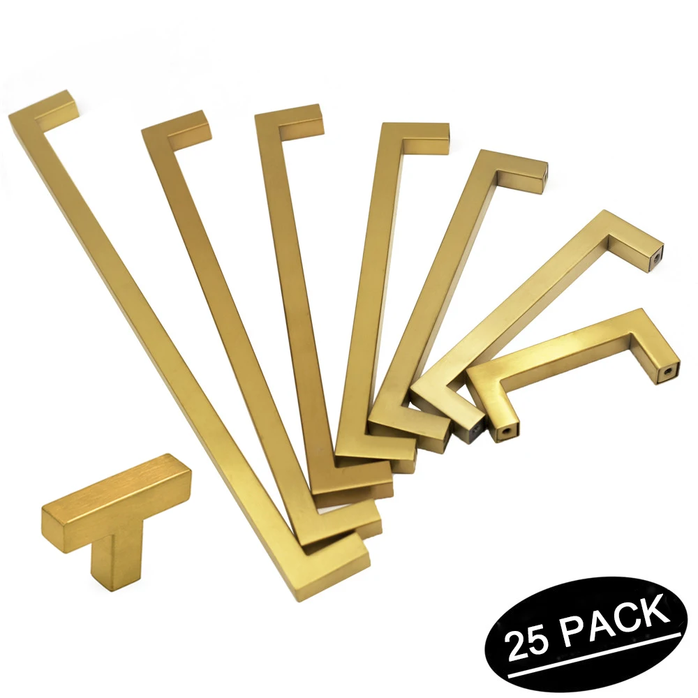 25 Pack Kitchen Cabinet Handles Brushed Brass Cabinet Pulls Gold Furniture Hardware Cupboard Closet Handles Knobs
25 Pack Kitchen Cabinet Handles Brushed Brass Cabinet Pulls Gold Furniture Hardware Cupboard Closet Handles Knobs