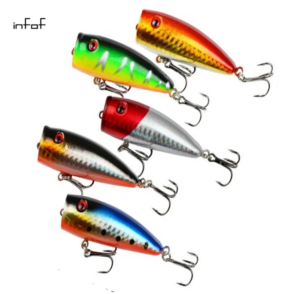 INFOF 5pc Fishing Lures 5 colors Popper Lure 7cm/2.75in 9g/0.317oz fishing bait 6# high carbon steel Treble hook fishing tackle
INFOF 5pc Fishing Lures 5 colors Popper Lure 7cm/2.75in 9g/0.317oz fishing bait 6# high carbon steel Treble hook fishing tackle