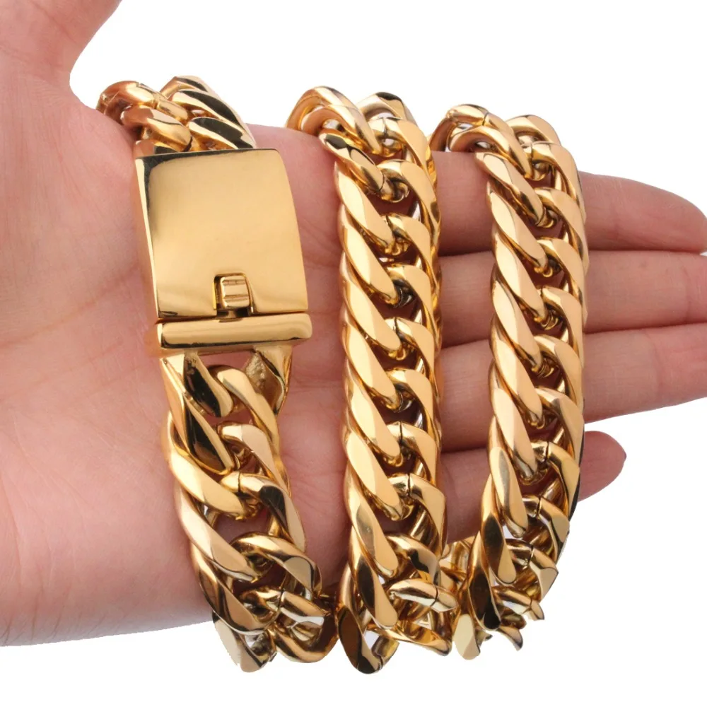 Granny Chic Men's Chain Stainless Steel Necklace for Women Men Gold Color Curb Cuban Link Chain Hip Hop Jewelry
Granny Chic Men's Chain Stainless Steel Necklace for Women Men Gold Color Curb Cuban Link Chain Hip Hop Jewelry
