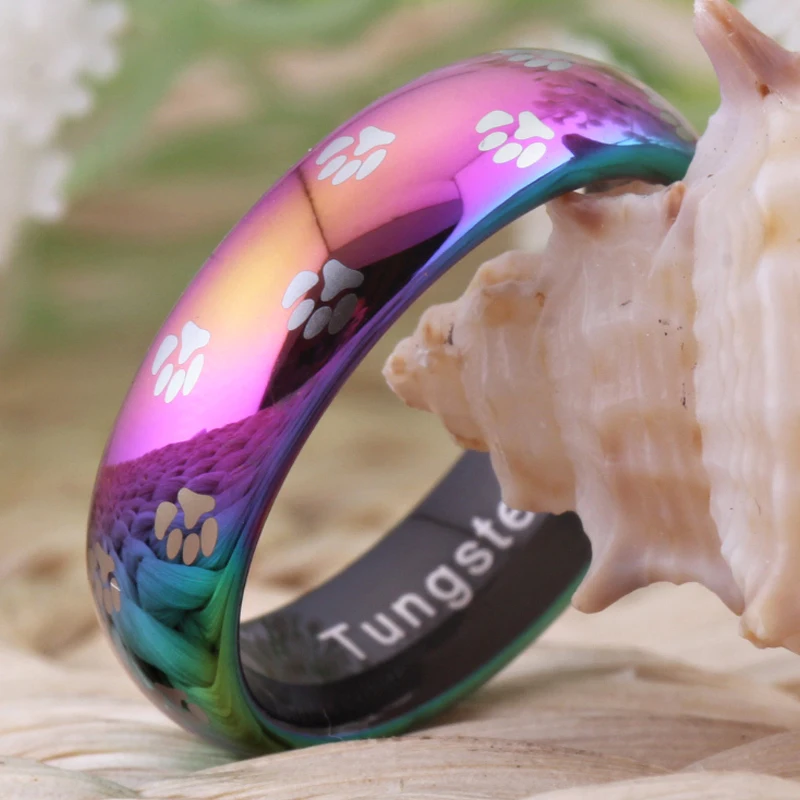 Женское Обручальное кольцо 6 мм кольца с лапой в виде милых собак и кошек