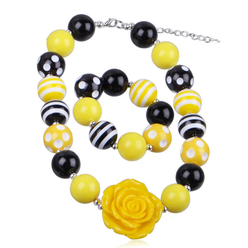5PCS Baby Girls Jewelry Set Child Yellow Resin Rose Flower Chunky Necklace + Bracelet Set Kids Jewelry Set Children Accessories
5PCS Baby Girls Jewelry Set Child Yellow Resin Rose Flower Chunky Necklace + Bracelet Set Kids Jewelry Set Children Accessories