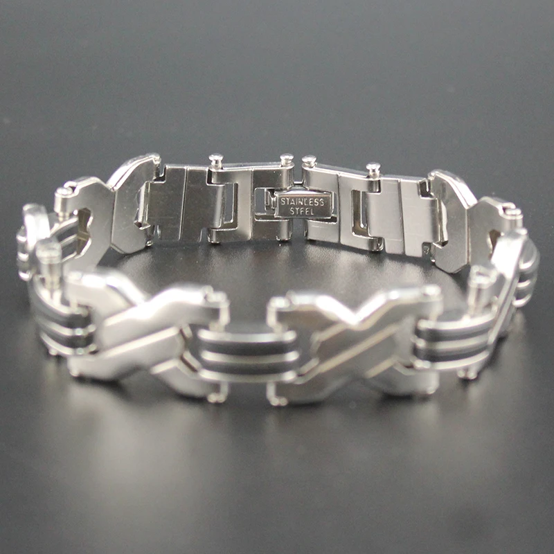 Hapiship New Product Bracelet Men Fashion Stainless Steel Silicone Cool Design Women Bracelets Bangles Famous Brand GJ022 | Украшения и