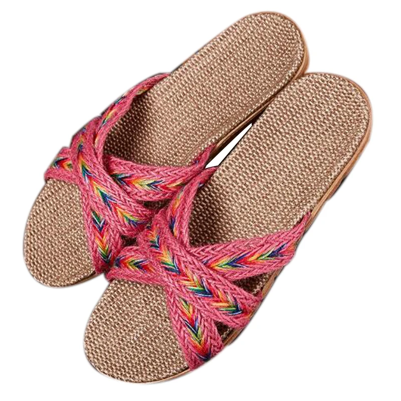 Women's Home Linen Slippers Outside Cross Slippers Outdoor Beach Flax Flip Flops Women Slides Flat Girl's Sandals House Shoes
Women's Home Linen Slippers Outside Cross Slippers Outdoor Beach Flax Flip Flops Women Slides Flat Girl's Sandals House Shoes